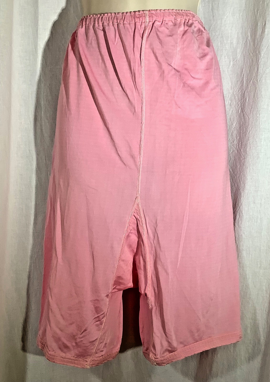 Vintage pink Tap Pants lace Briefs bloomers XL granny Rayon knit Pettipants 50s