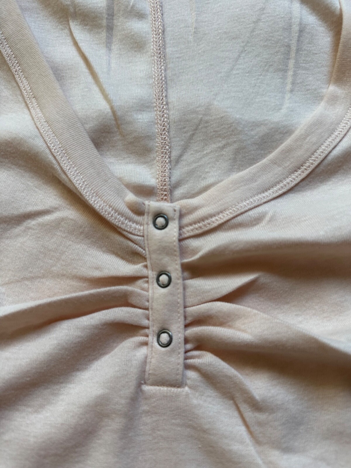 Victoria’s Secret Vintage Nude Cami Top Tank Thin Tissue Henley XL Whisper Long