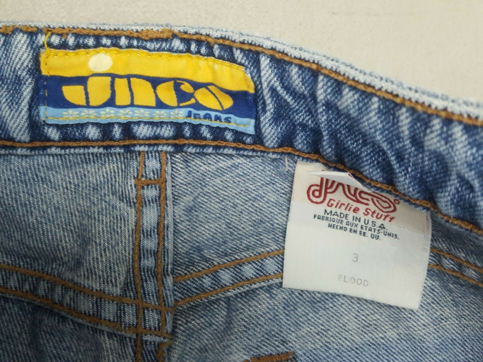 Rare Unique Vintage 90s Jnco Jeans Flood Blue Jeans Woman’s Size 3 22l USA Made!