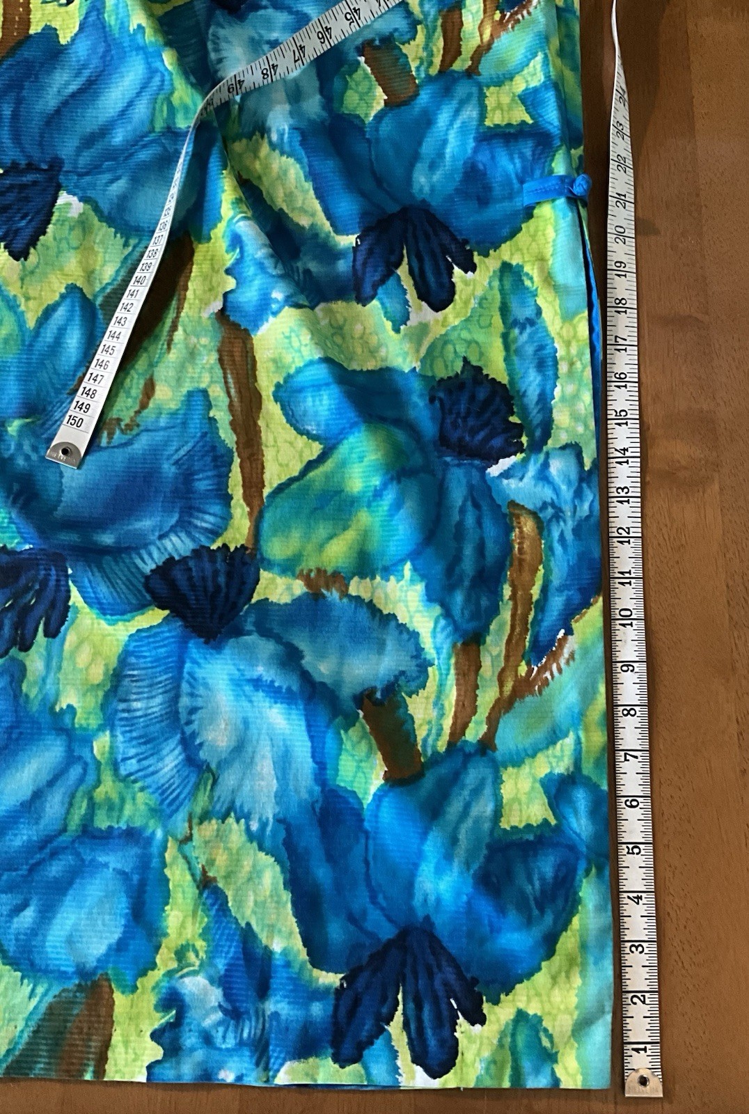 Vtg McINERNY Womens Hawaiian Maxi Dress Watercolor Floral Talon Zip Side Slit 12