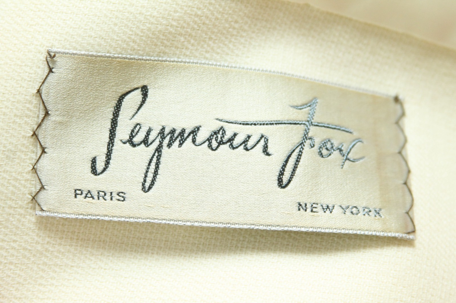 Vtg 60s SEYMOUR FOX USA Ivory Wool Retro Stroller Peacoat Coat S/M
