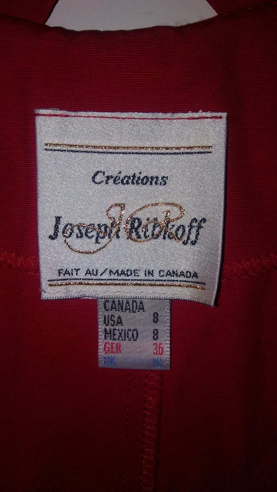 NWT Vintage 90s Joseph Ribkoff Bright Red Sailor Nautical Dress Size 8