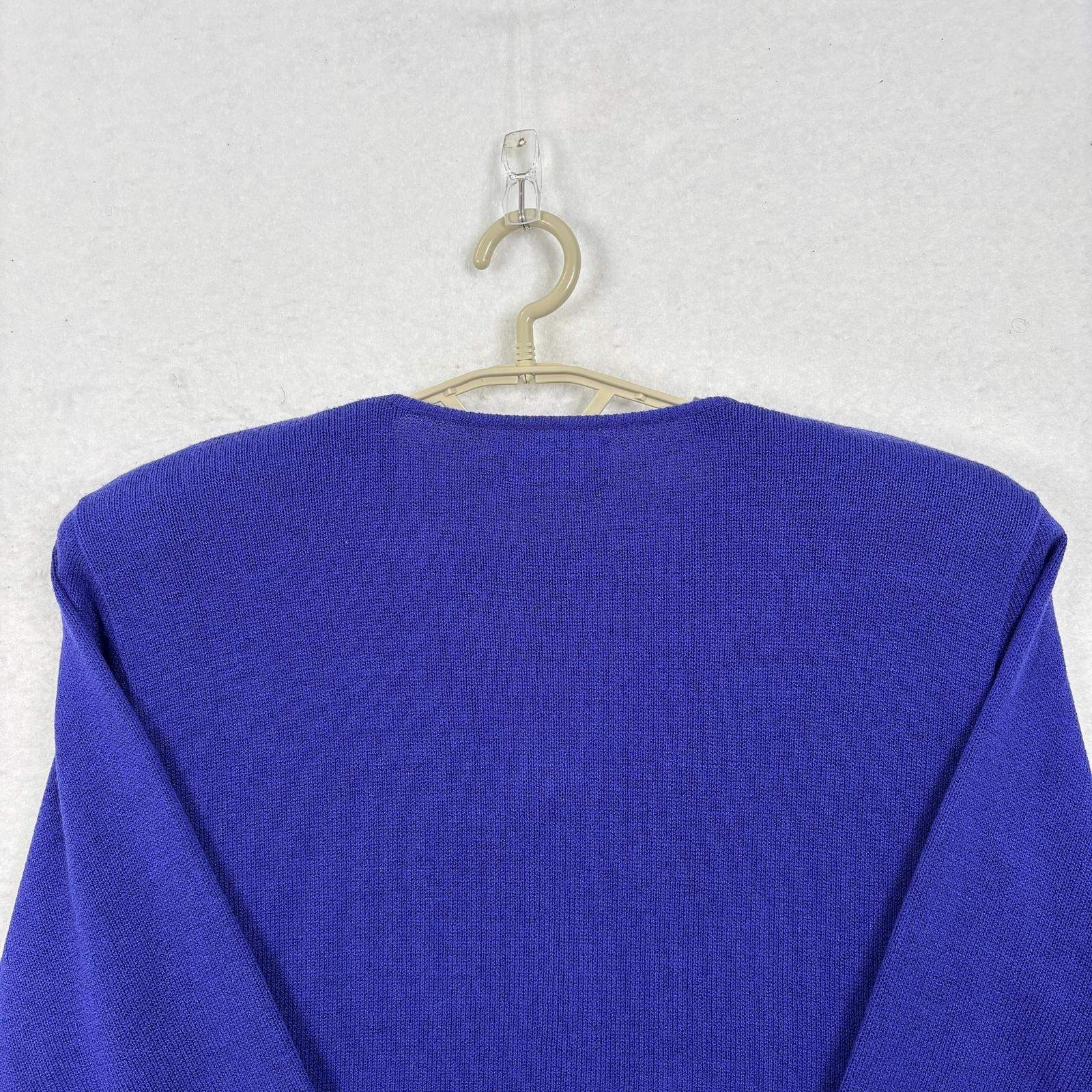 Vintage Laura by Alyzia Royal Blue Knit Cardigan Pants Set 18 Classic Old Money