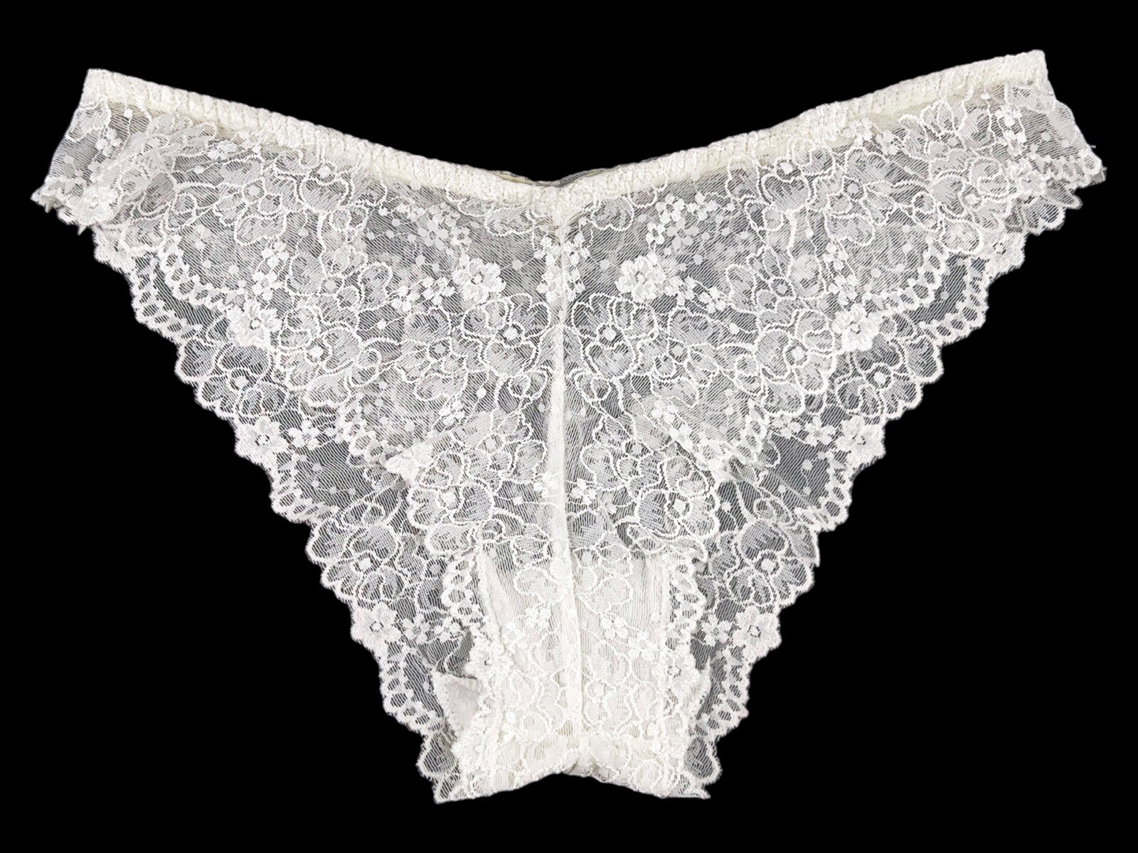 Vintage Victoria Secret Hipster Cheeky White All Lace 2003 Y2K 14-16″