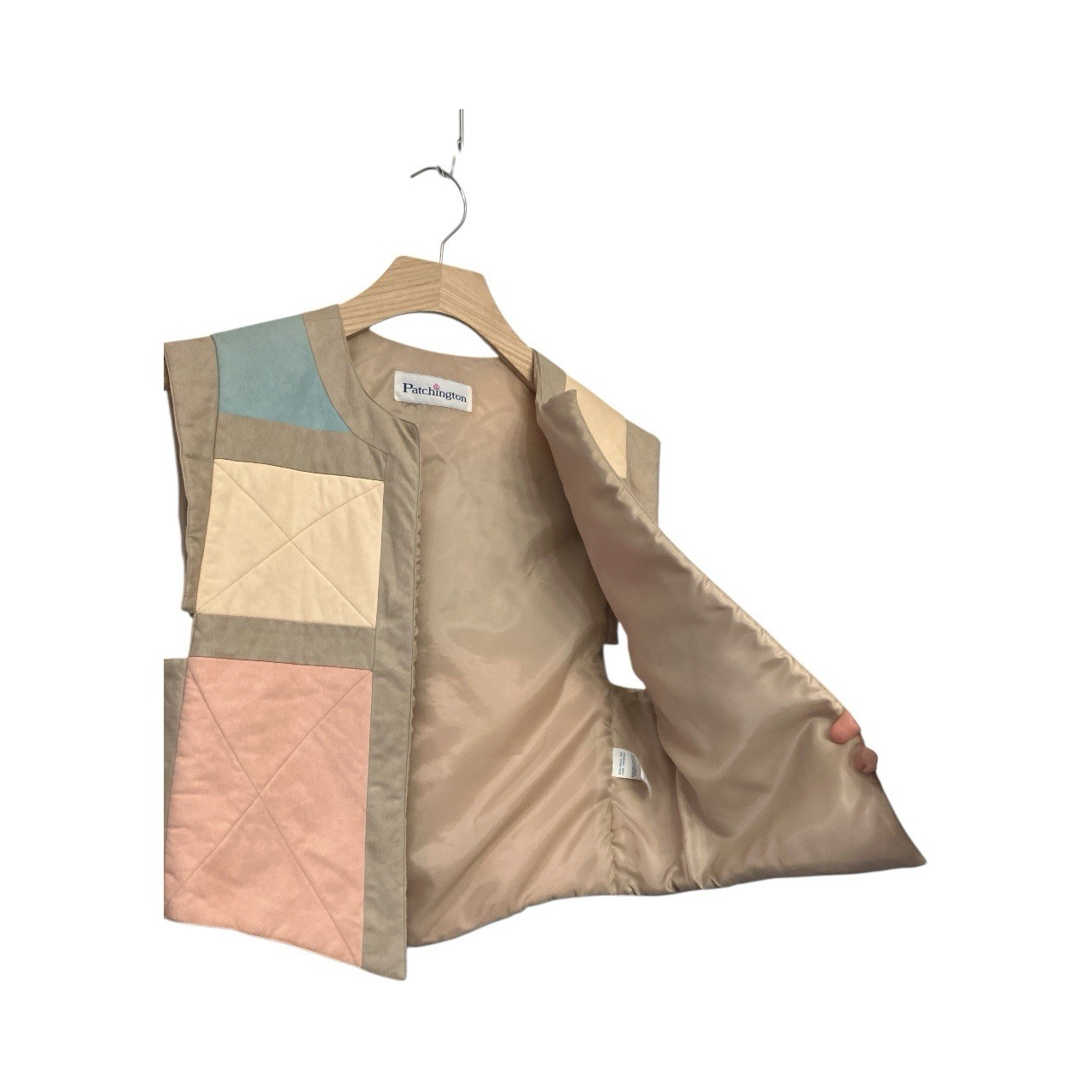 Vintage Patchington “Suedemore” Women’s Pastel Quilted Folk Vest Medium