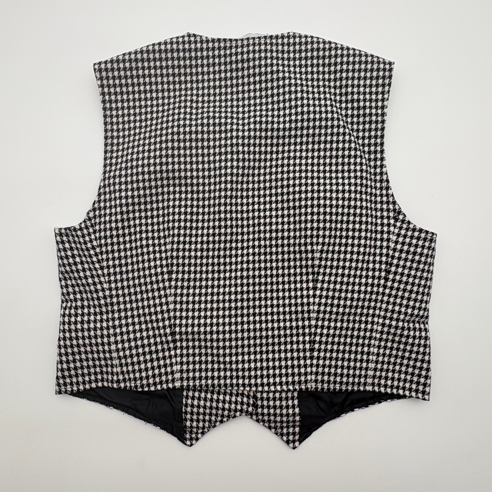 VTG JG Petite Joyce Houndstooth Vest Black White Button Front Waistcoat 11-12