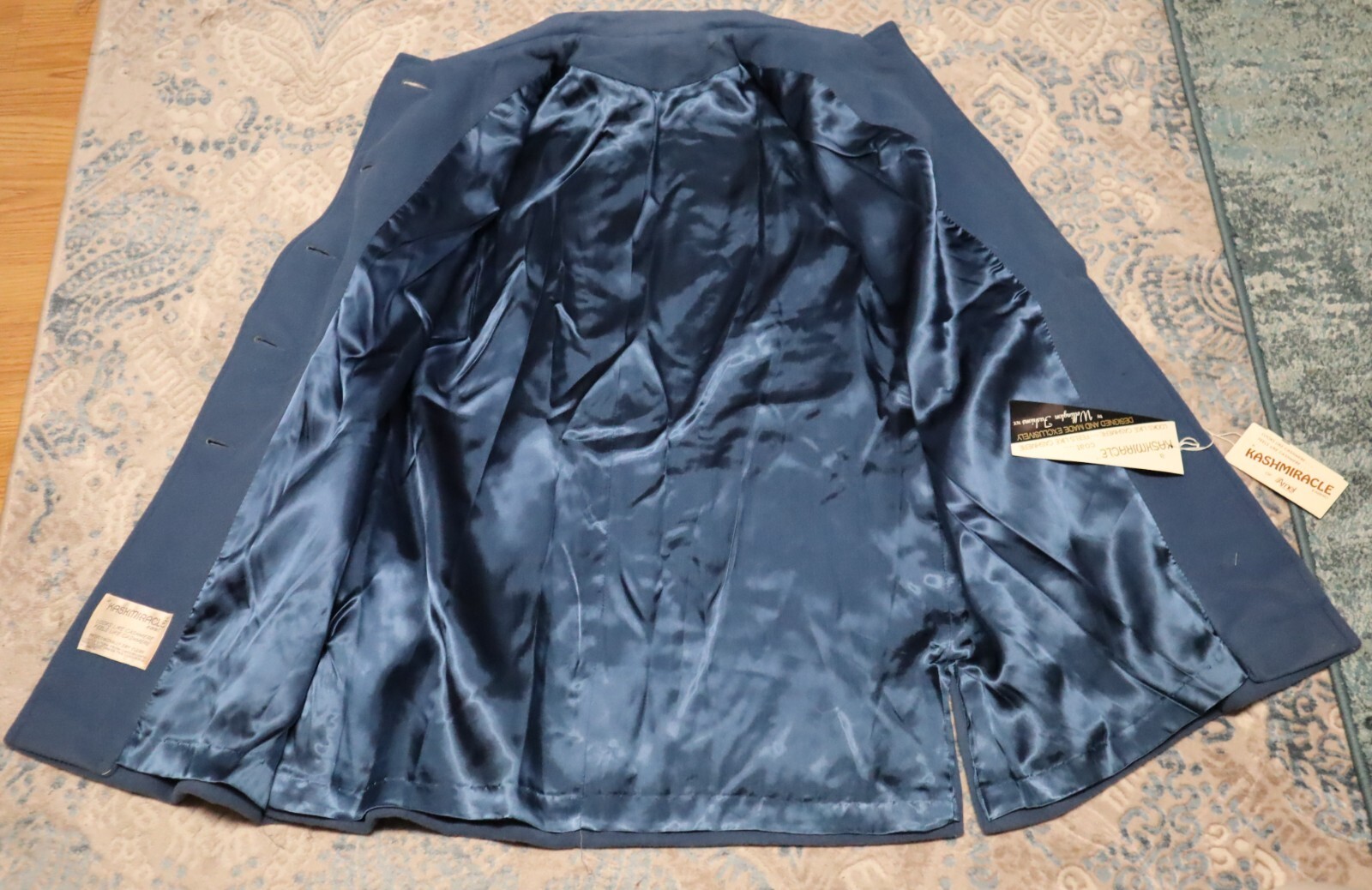 Vintage 1970s KASHMIRACLE by Wellington womens blue coat size 14 (NWT) USA