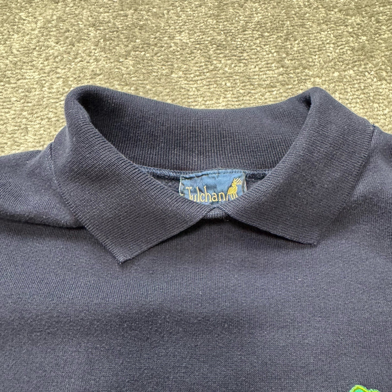 Vintage 90’s Tulchan Collared Sheep Embroidered Cottagecore Blue Sweater Size M