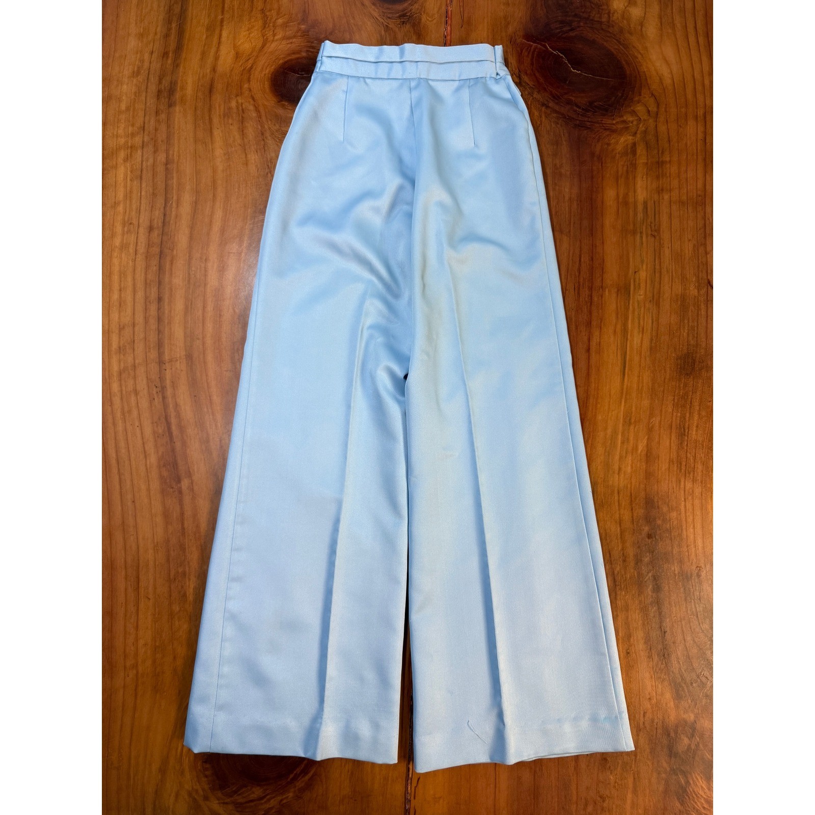 Vintage 70s Sears Mates Wide Leg Pants 5P XXSP Polyester Satin High rise Z3-27