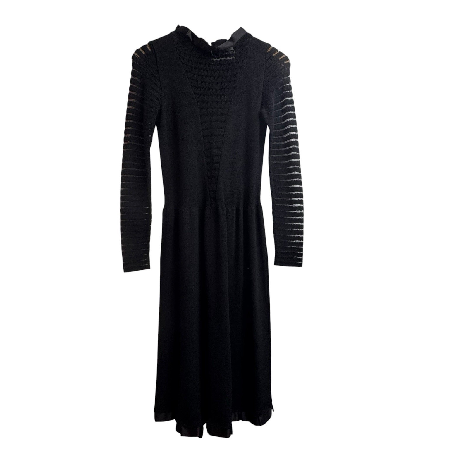 Vintage Adolfo at Saks Fifth Avenue Black Knit Dress Size XS