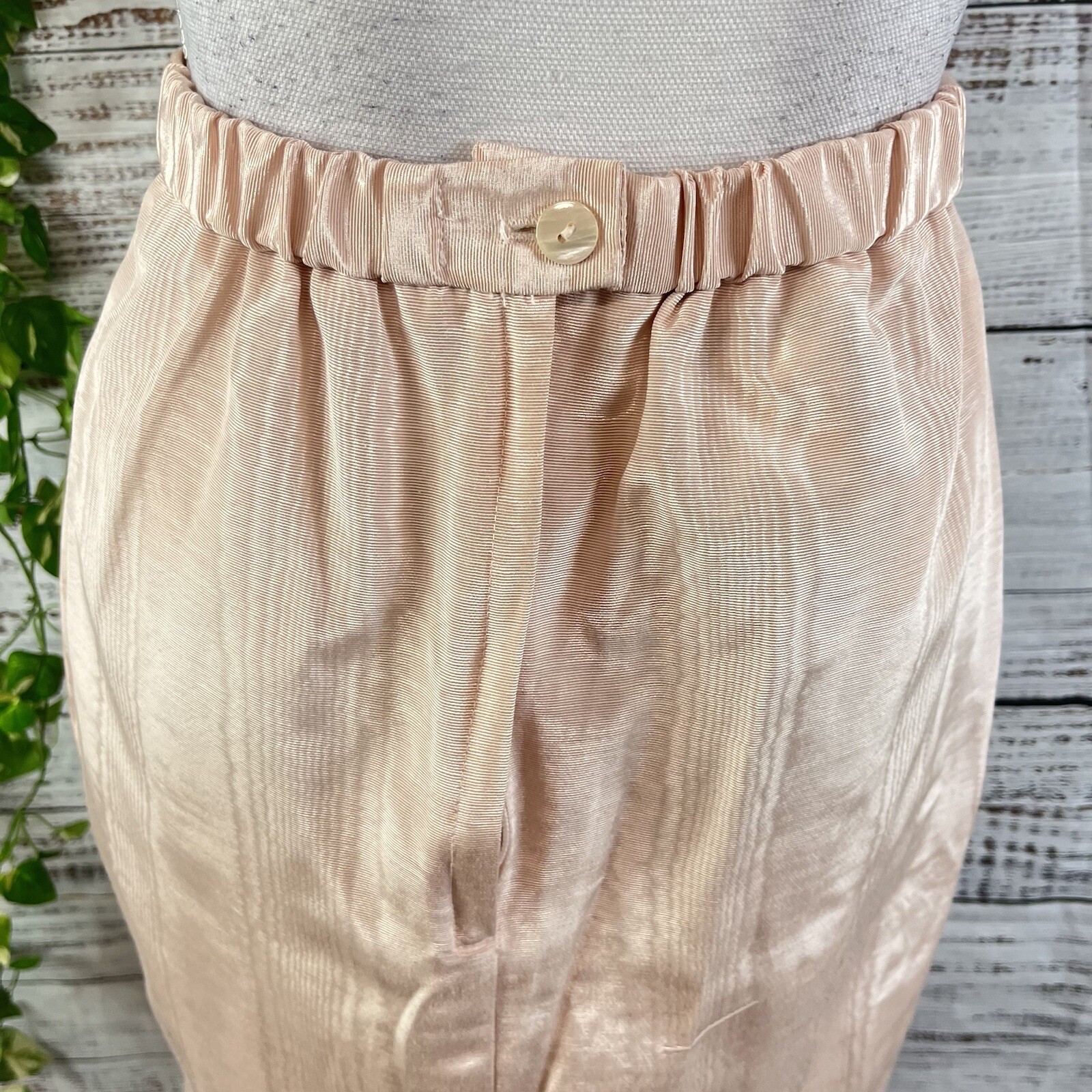 Scott McClintock 80s Vintage Pink Taffeta Lace Skirt Suit Size 8 Wedding Prom