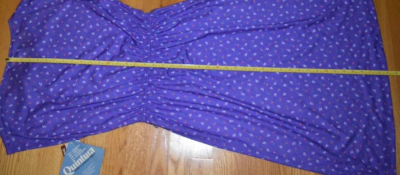VTG NOS Womens Dress Purple Floral Union Label USA Sears See Measurements 14