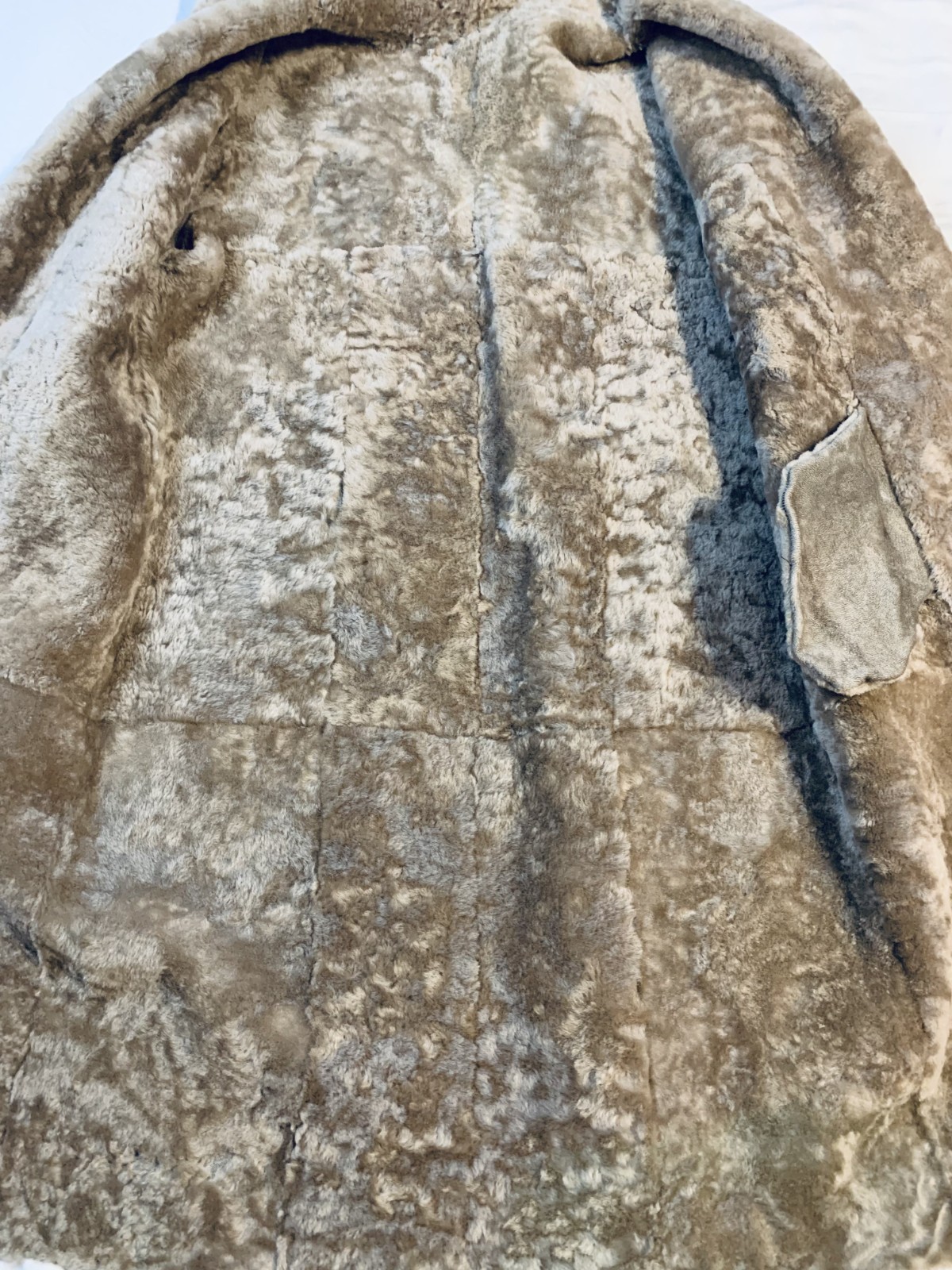 Vintage 100% Real Shearling Long Coat – Made in Argentina – Size S