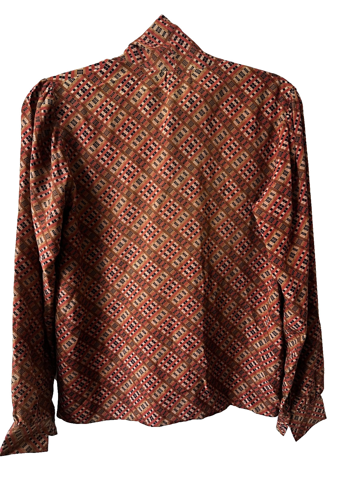 Vintage Yves Saint Laurent Rive Gauche Pussy Bow Silk Blouse Size 38