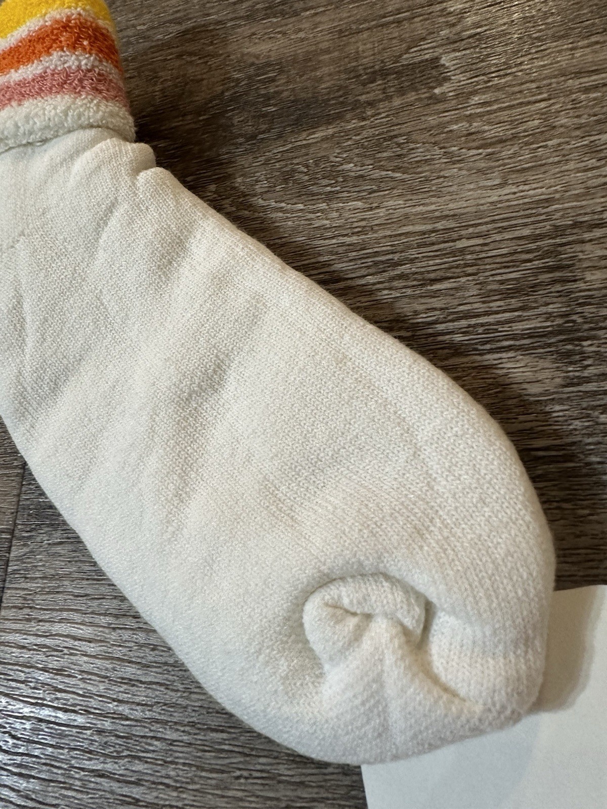 Vintage Terry Cloth Socks Womens 8.5-11 White Stripes Turn Cuff Quarter Length