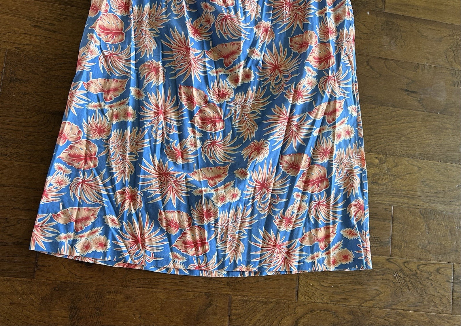 Vintage Sears MuuMuu Mumu Colorful Blue, Pink, White Hawaiian House Dress Womens