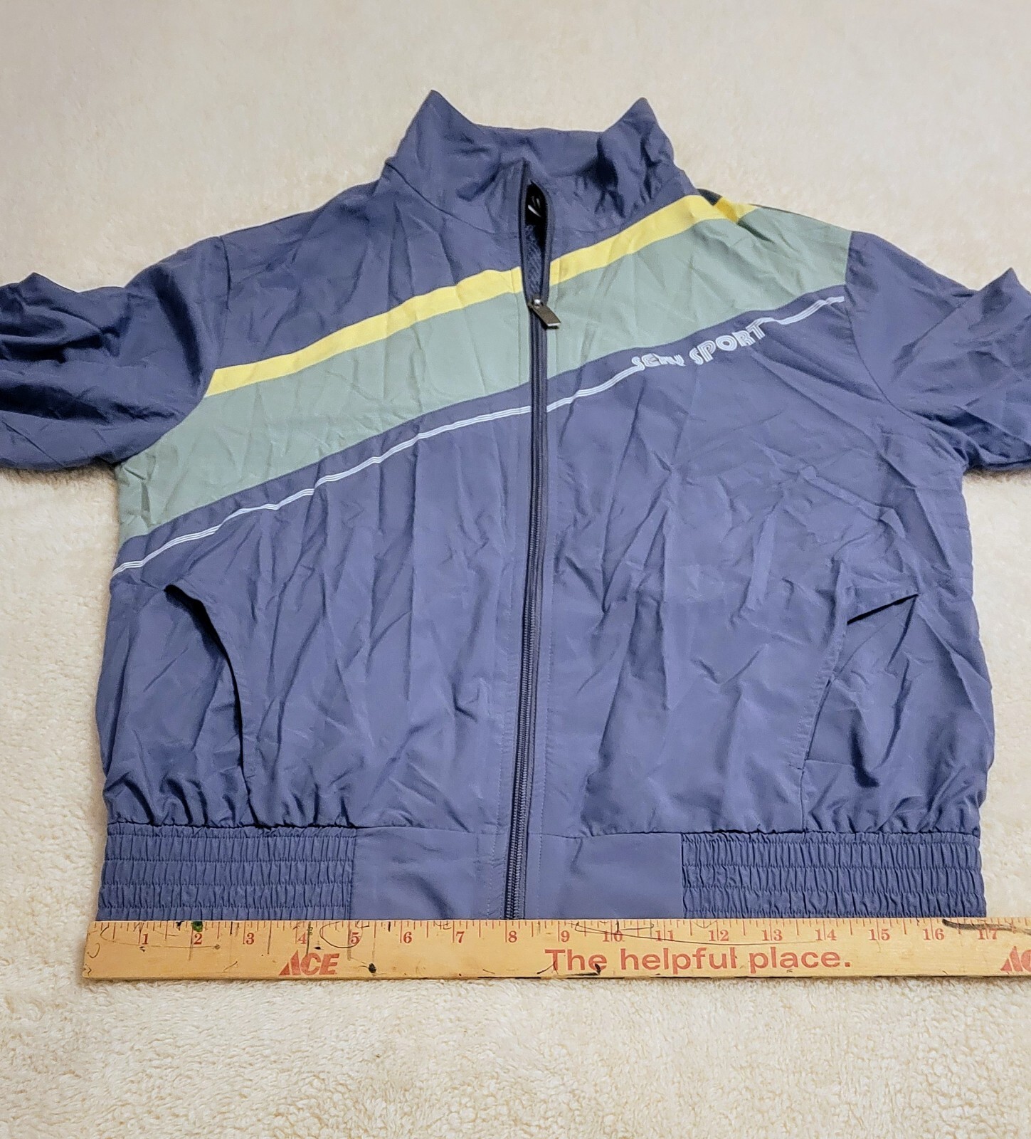 VTG Retro Gray, Yellow, Green Windbreaker Track Beach Jacket
