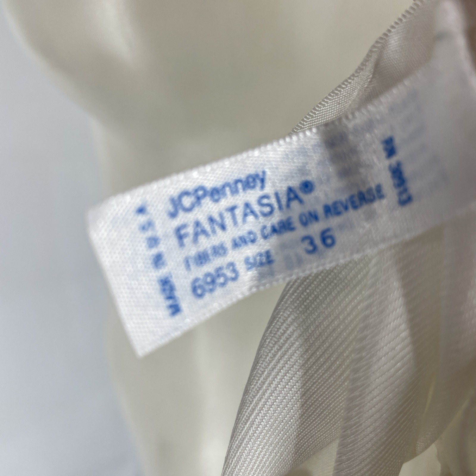 VTG JCPenney Fantasia White satin lace teddy bodysuit Pin Up Burlesque Size 36