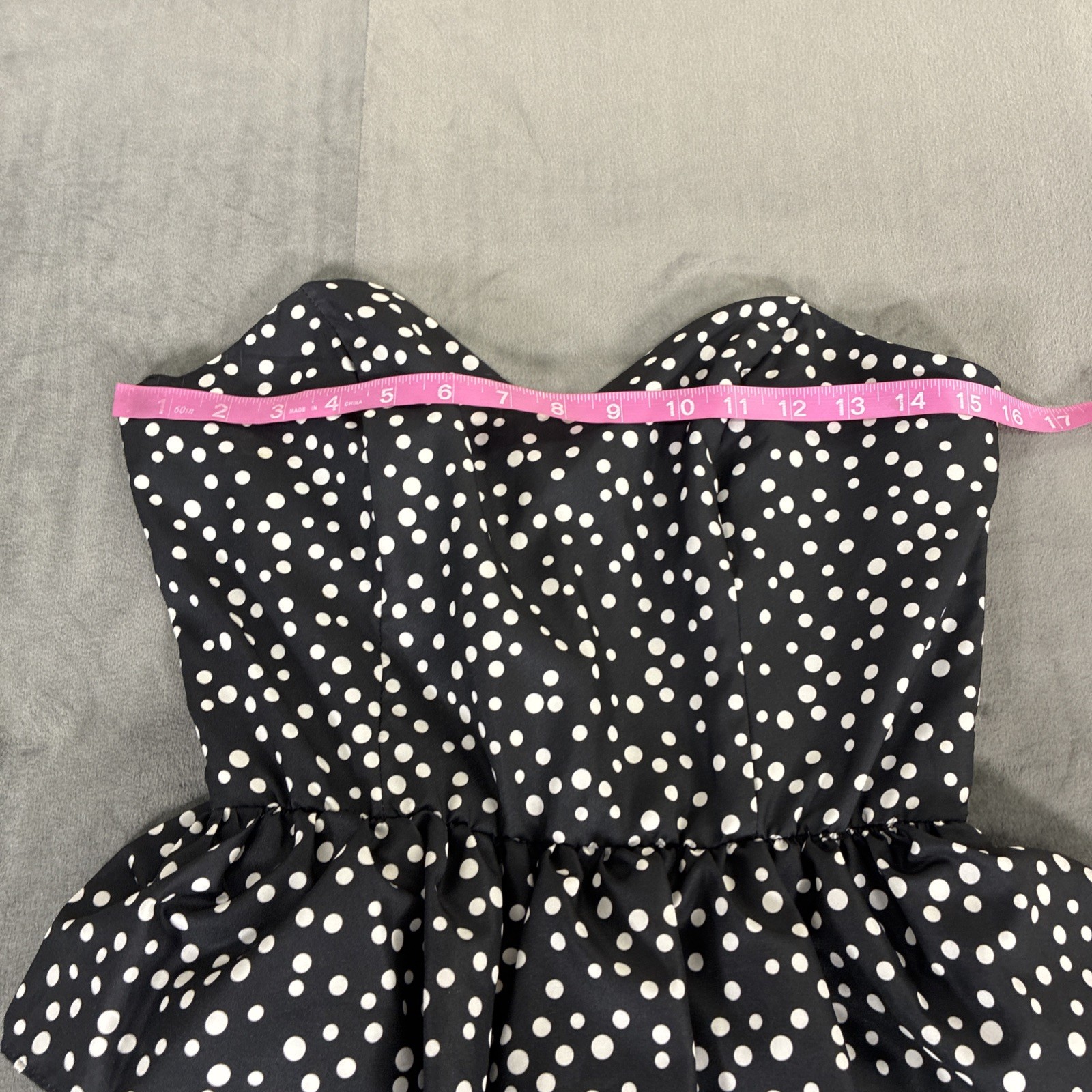 Vintage Diamond’s Run Wayne Diamond Strapless Polka Dot Ruffled Dress Sz. 11/12