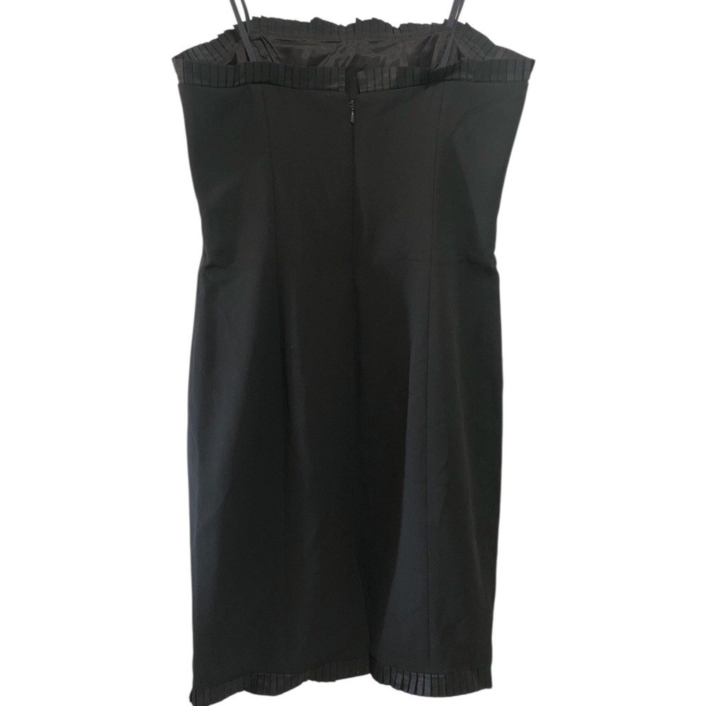 Vintage Saks Fifth Avenue Anne Stanley Black Pleated Ruffle Dress Size 12