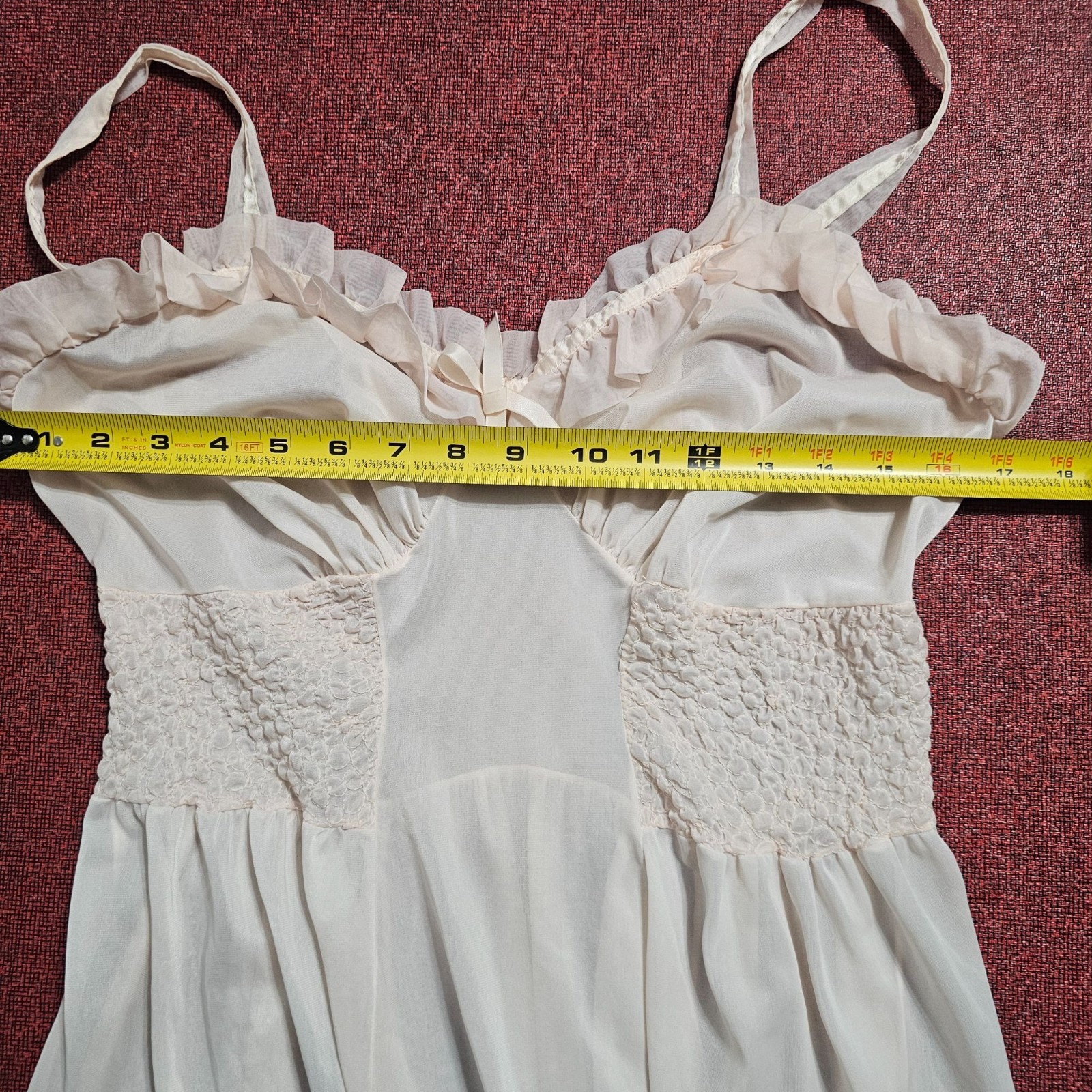 Vintage 50s Artemis Babydoll Negligee M/36 Pale Pink Sheer Ruffle Coquette