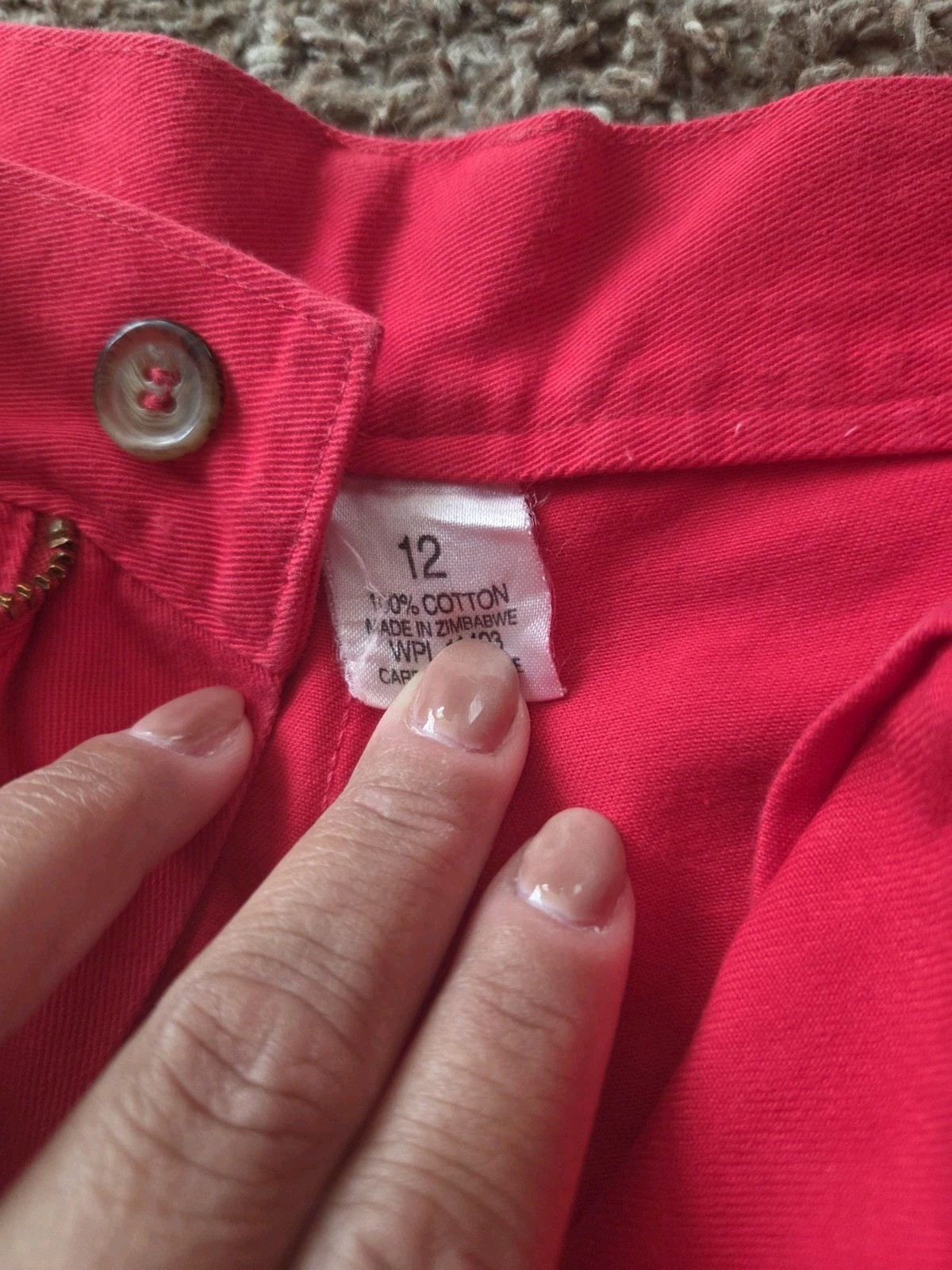 Hastings And Smith Vintage Jorts Shorts Size 12 Button Enclosure Red/Coral