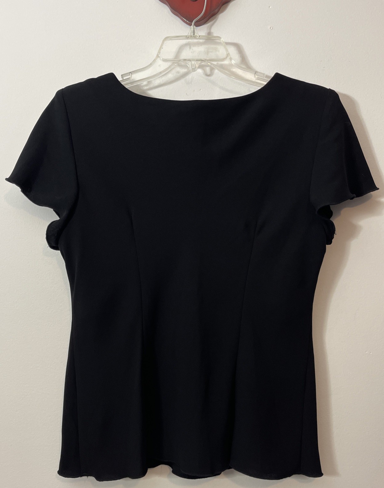 Vintage SL Fashions Womens Size 16 Ruffled Black Blouse & Midi Skirt Outfit A552