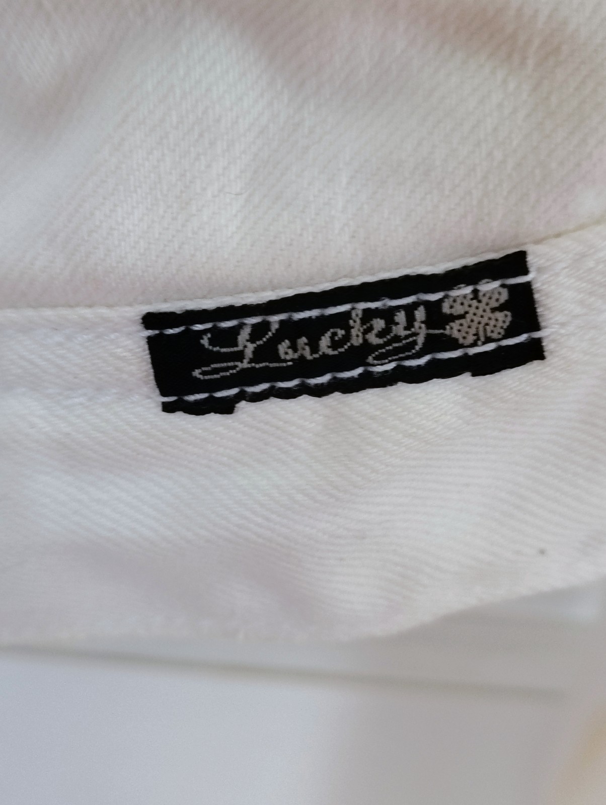 Lucky Brand Studded Denim Jacket XL White Cream Heavy Metal Studs Boho Medallion