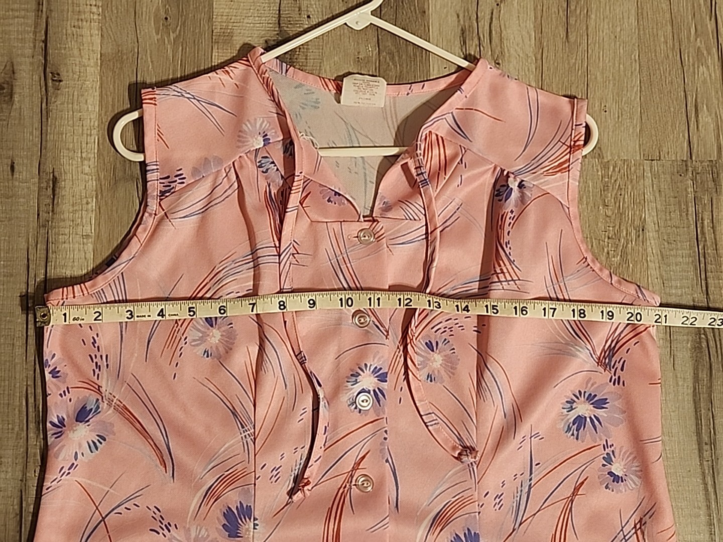 Vintage 70s80s Sleeveless Day Dress Casual Sz 20½ Pink