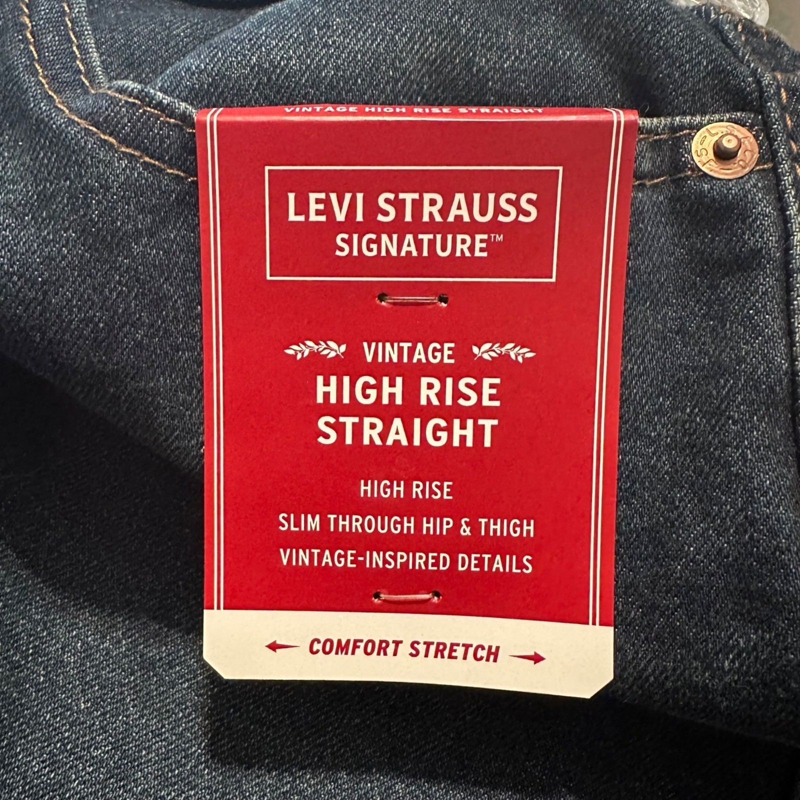 Levis Signature Womens Jeans Size 6 Vintage High Rise Straight Dark Wash Denim