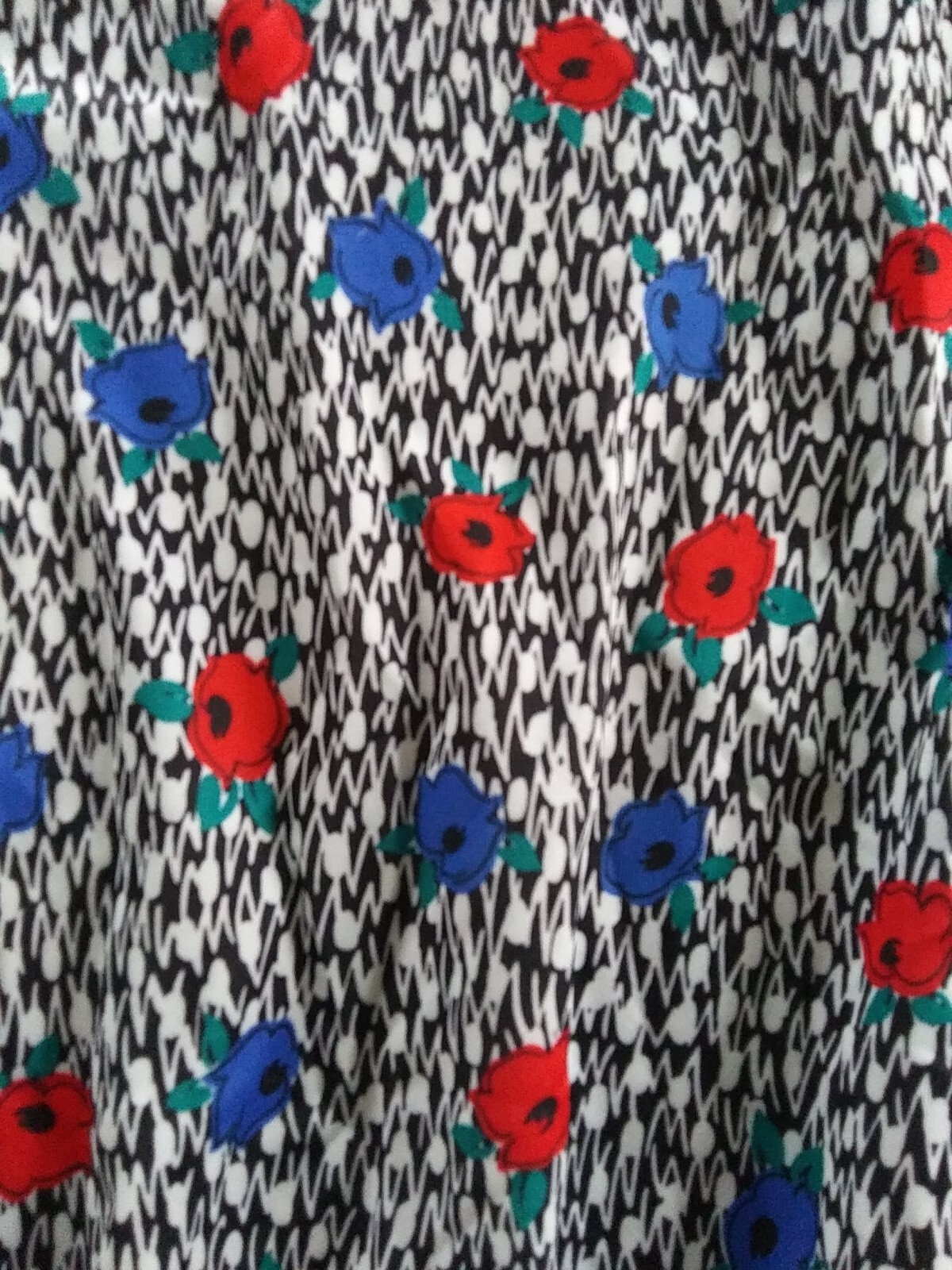 VTG 80s USA made Women Plus Size Top Long Sleeves Graphic Floral Buttons 24W 26W