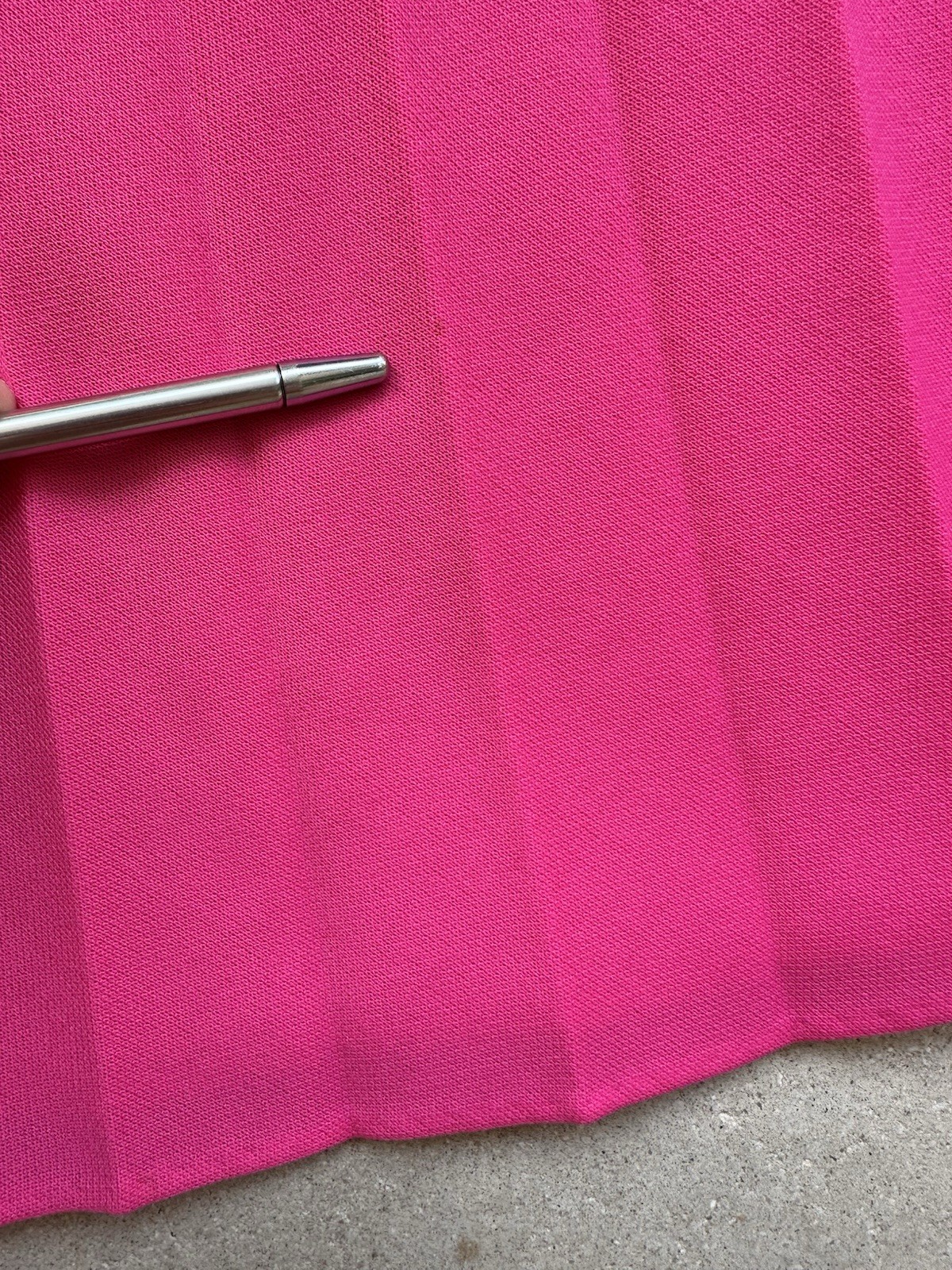 1970s Hot Pink Neon Knife Pleated Maxi Skirt Miss Shaheen Hawaii Resort S 6 VTG