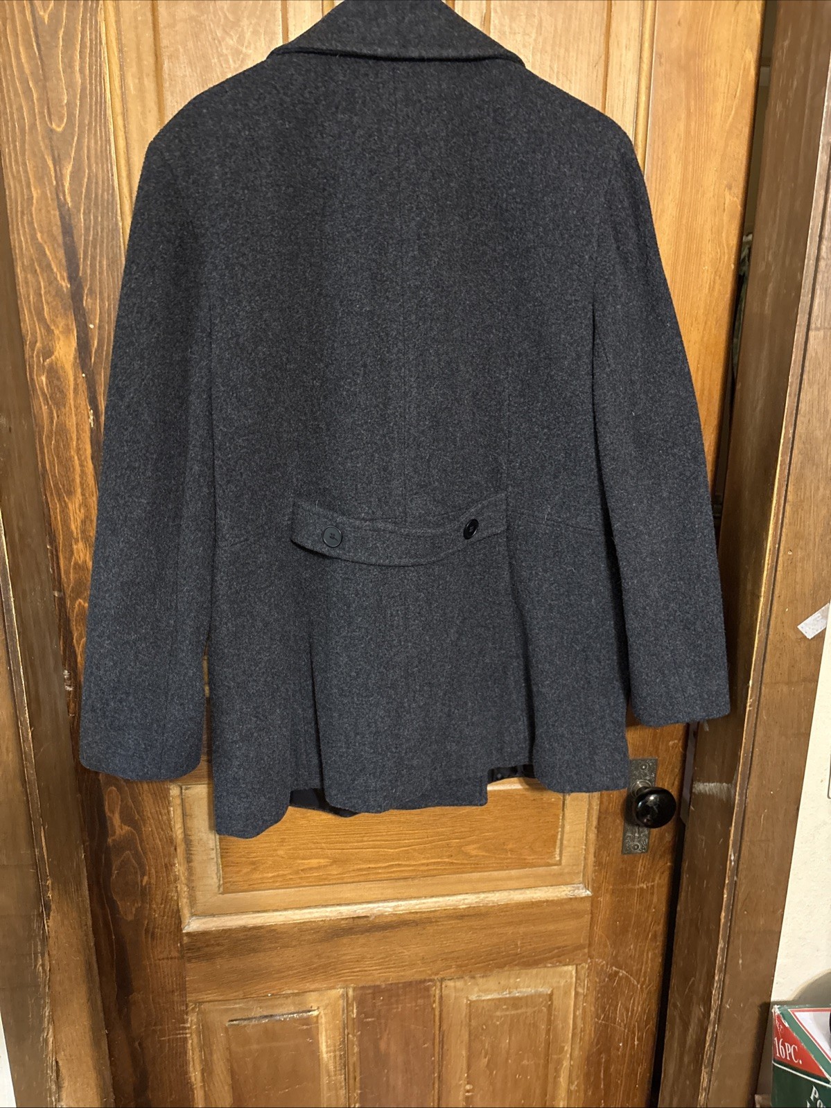 Nice Vintage Ash Black Double Button Down Jason Kole 100% Wool Woman’s Coat