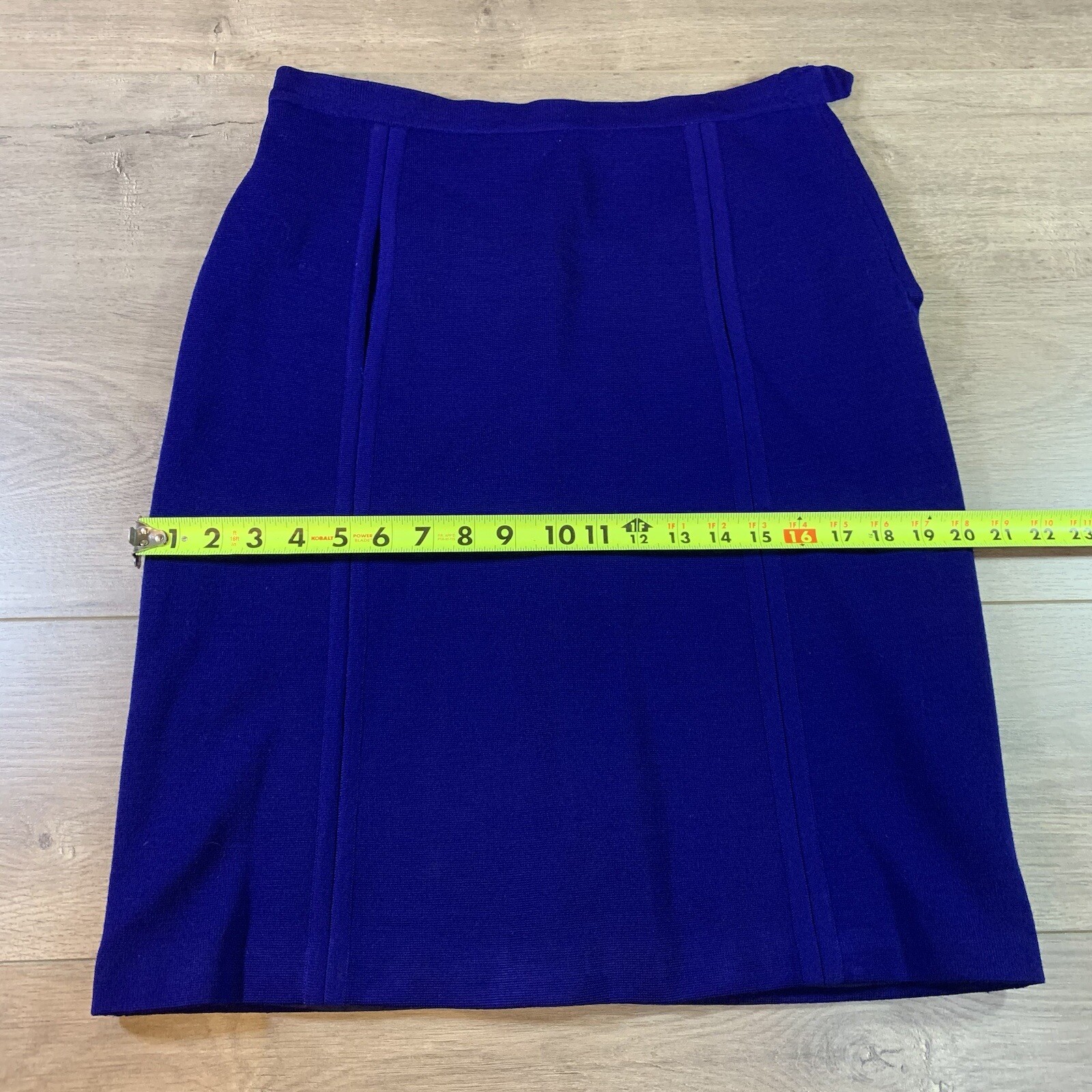 Vintage Gino Paoli Italy Mod Skirt 1960’s 100% Wool Womens Blue Lined Italy