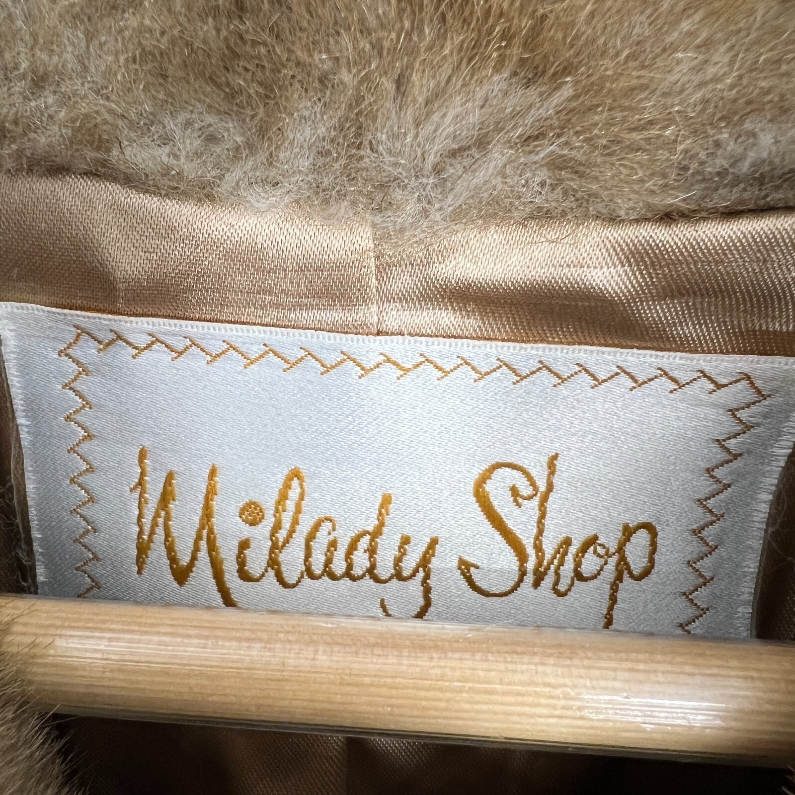 MILADY SHOP Vintage Pastel Mink Coat Womens S/M A-Line 1960s Collared Long Lined