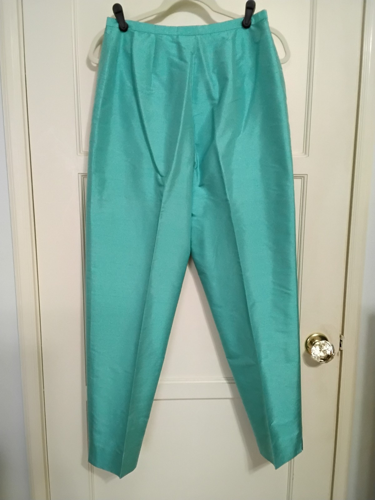Vintage Jones New York Silk Pantsuit Sleeveless Top Turquoise Aqua Blue Sz 10