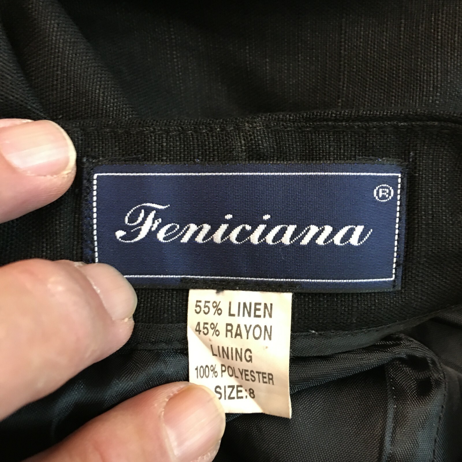 Vintage Feniciana Womens Straight Leg Casual Pleated Black Dress Pants Size 8