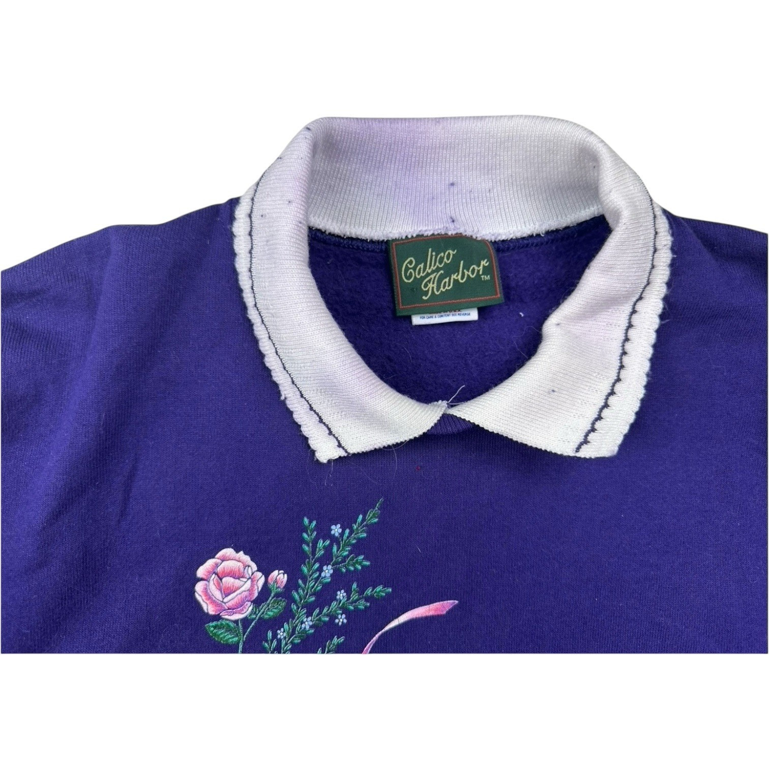 Vintage sweatshirt purple XL grandma core granny oversized cottage floral 90s