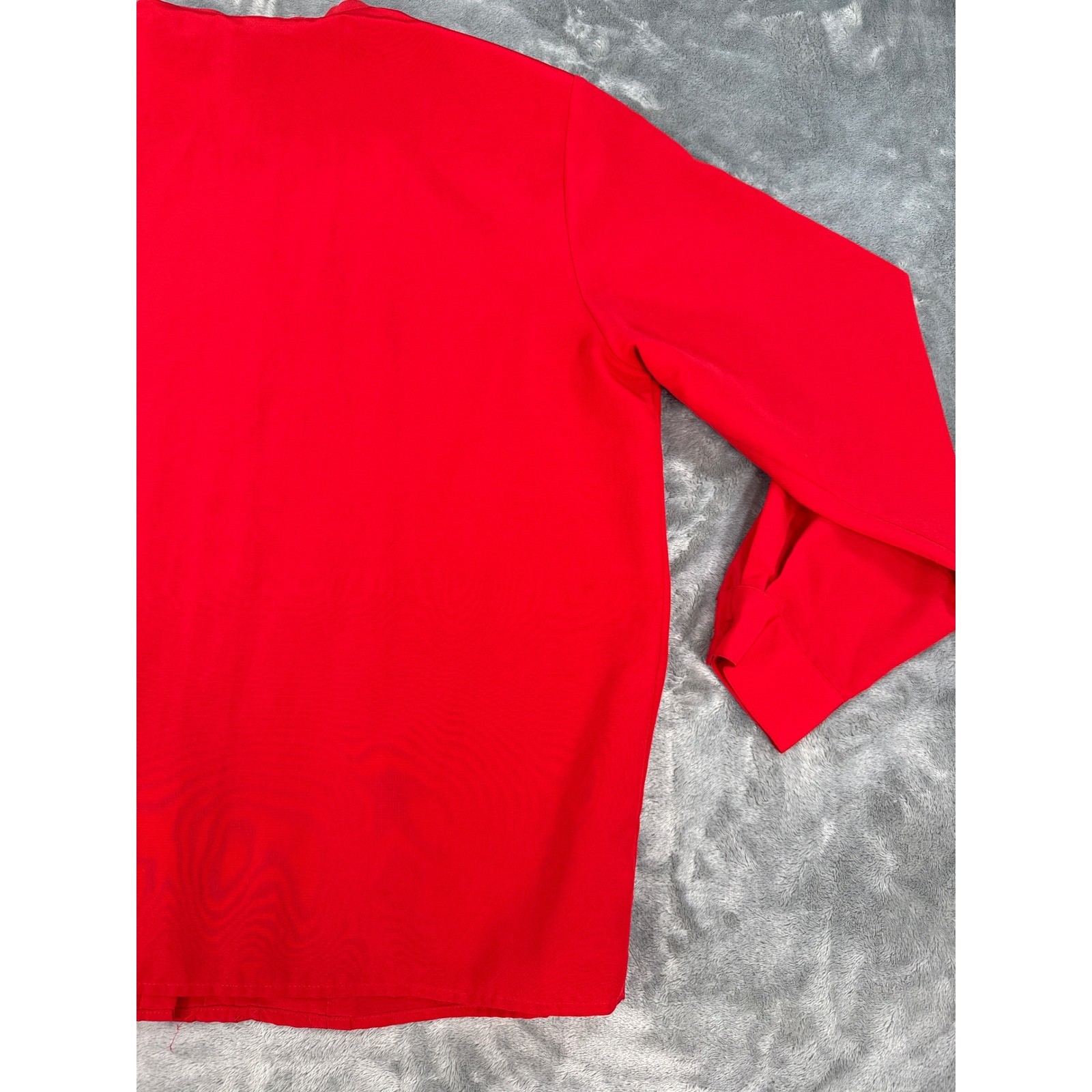 Hill Archer Vintage Red Pintuck Pleated Mock Neck Blouse 44 bust, Secretary