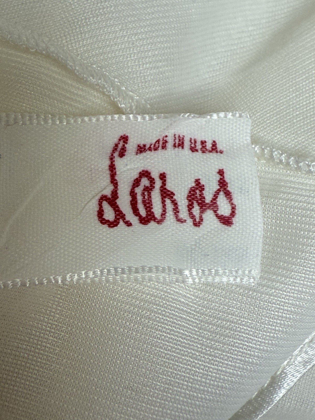 Vintage LAROS Womens 👗 Peignoir Spaghetti Strap Fit Flare Embroider Sz34 READ