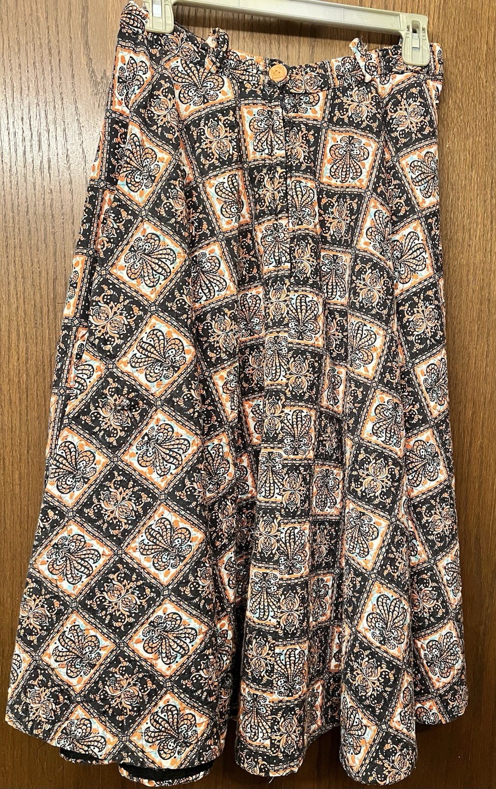 True VTG 50s Quilted Rockabilly Circle A-line Fit & Flare Skirt sz S