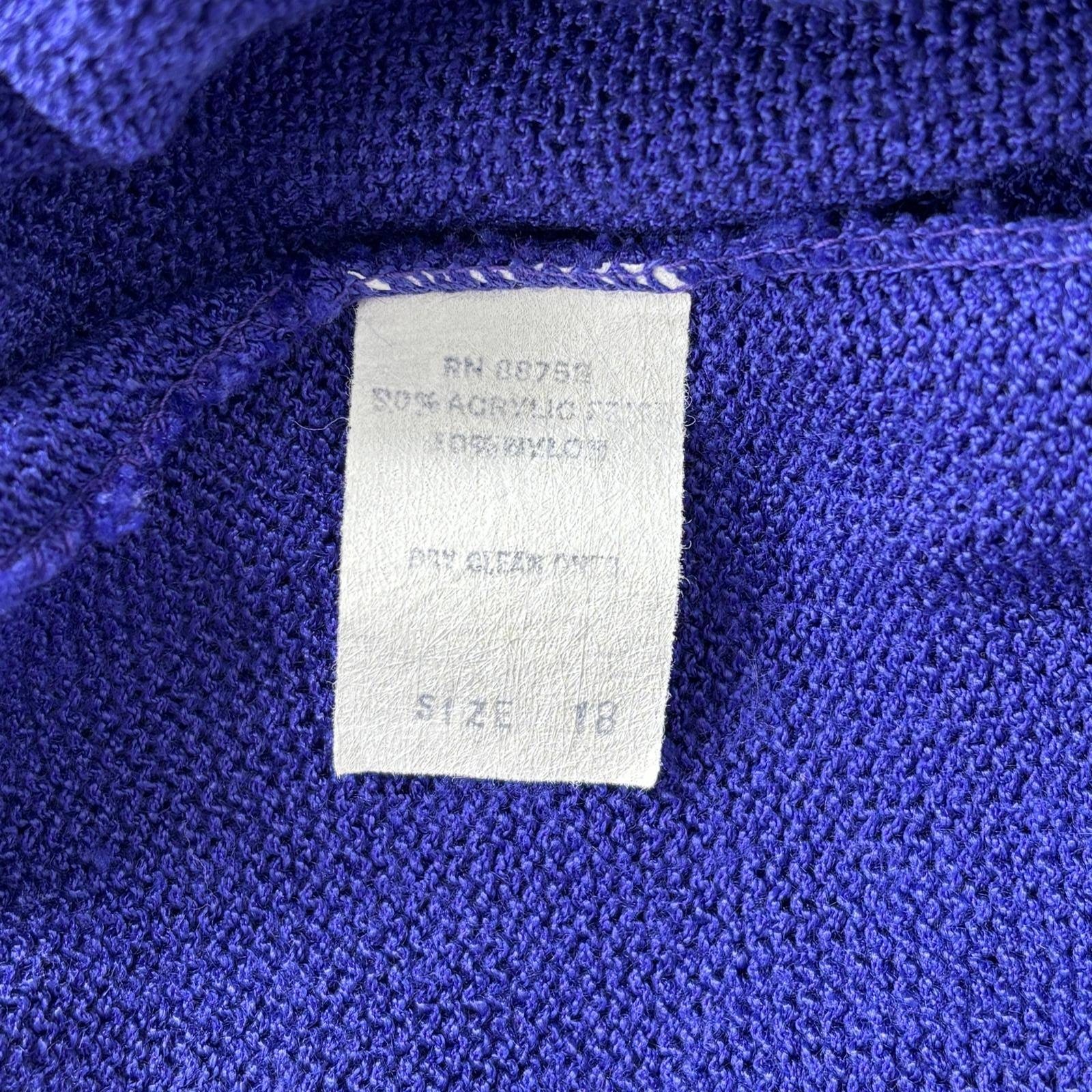 Vintage Laura by Alyzia Royal Blue Knit Cardigan Pants Set 18 Classic Old Money