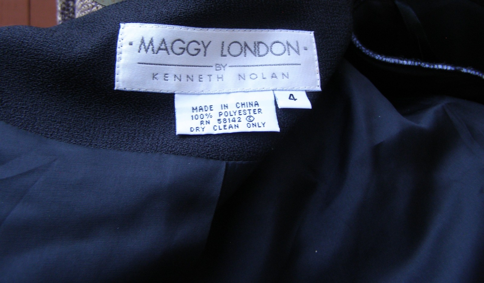 Vintage Maggy London Crop Elegant Blue Black Gold Tape Trim Jacket Blazer