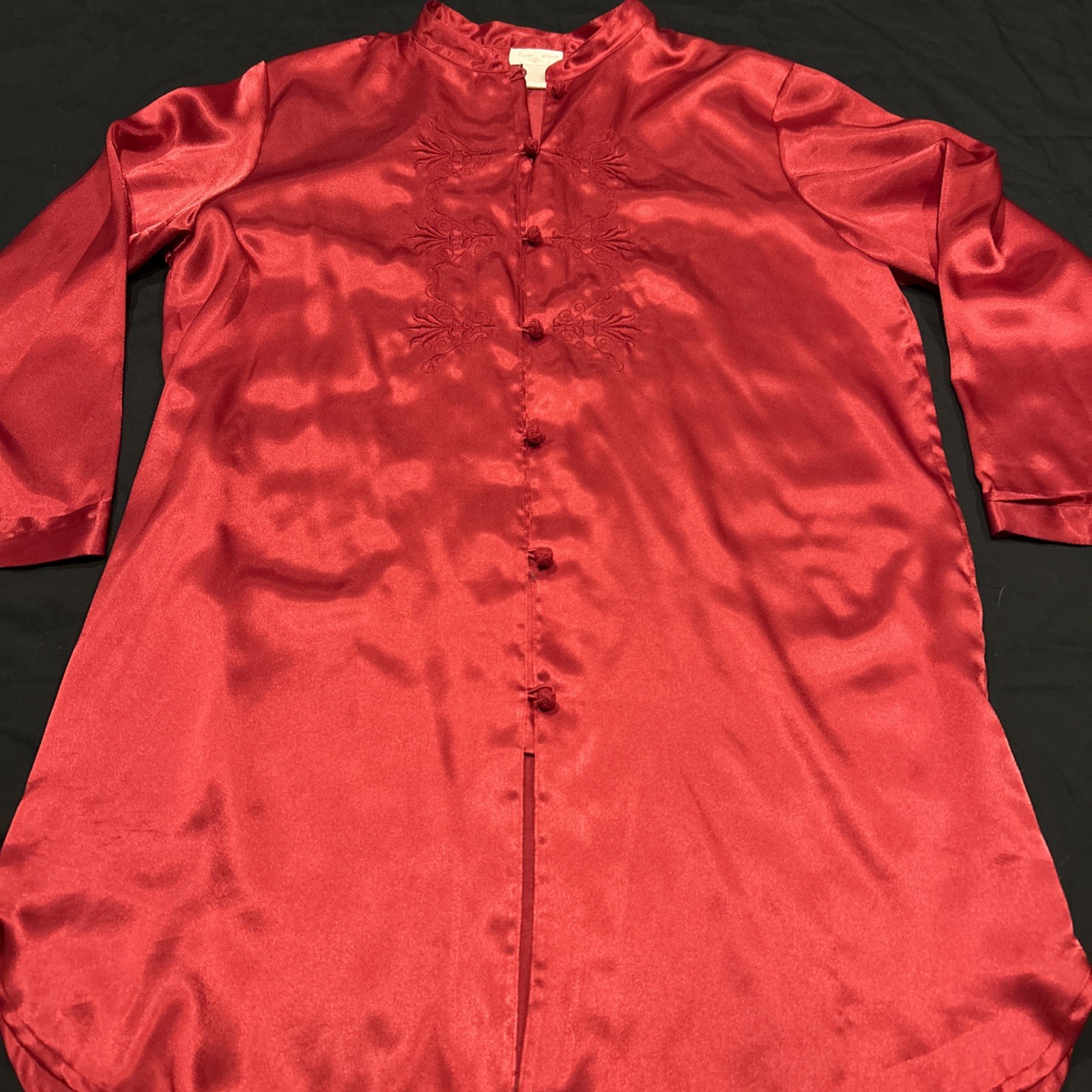 Vintage Inner Most Women’s Sz L Red Satin Nightgown Made In USA A23