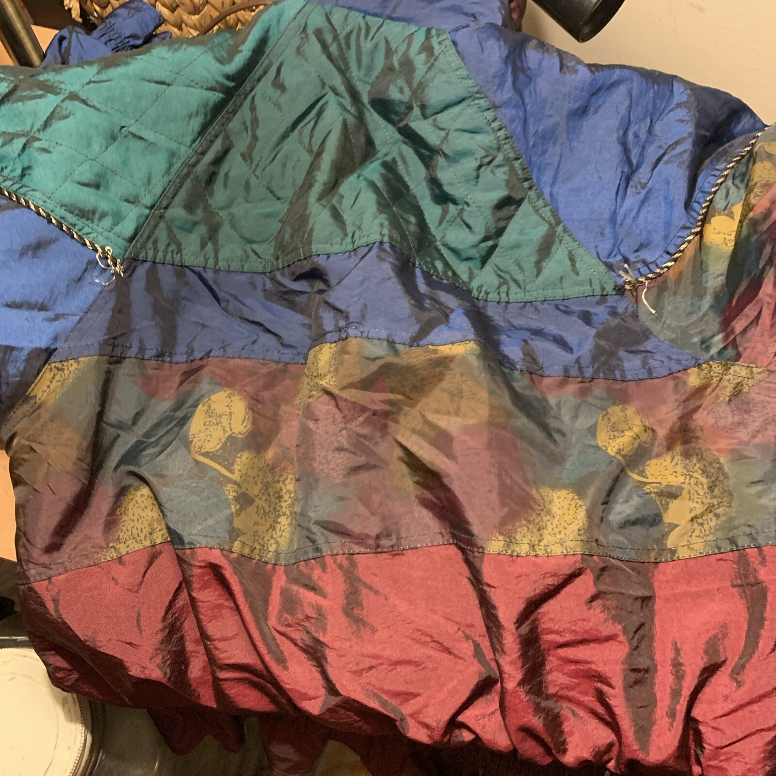 Vintage 80s Retro Windbreaker Jacket Colorblock M Grandmacore Eclectic