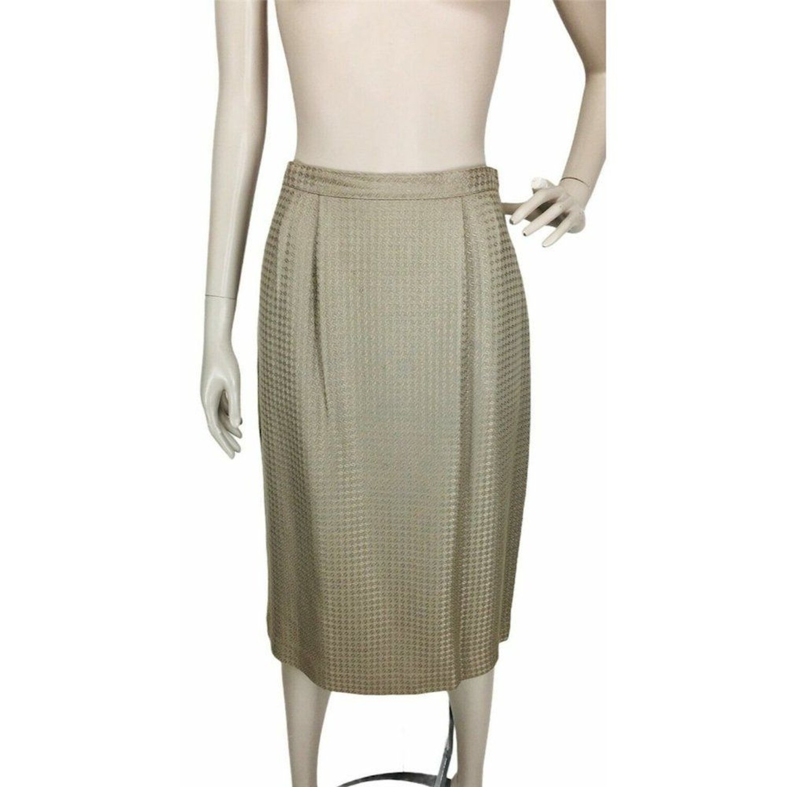 Vintage 80’s High Shoulder Tweed Houndstooth Blazer & Pencil Skirt Business Suit