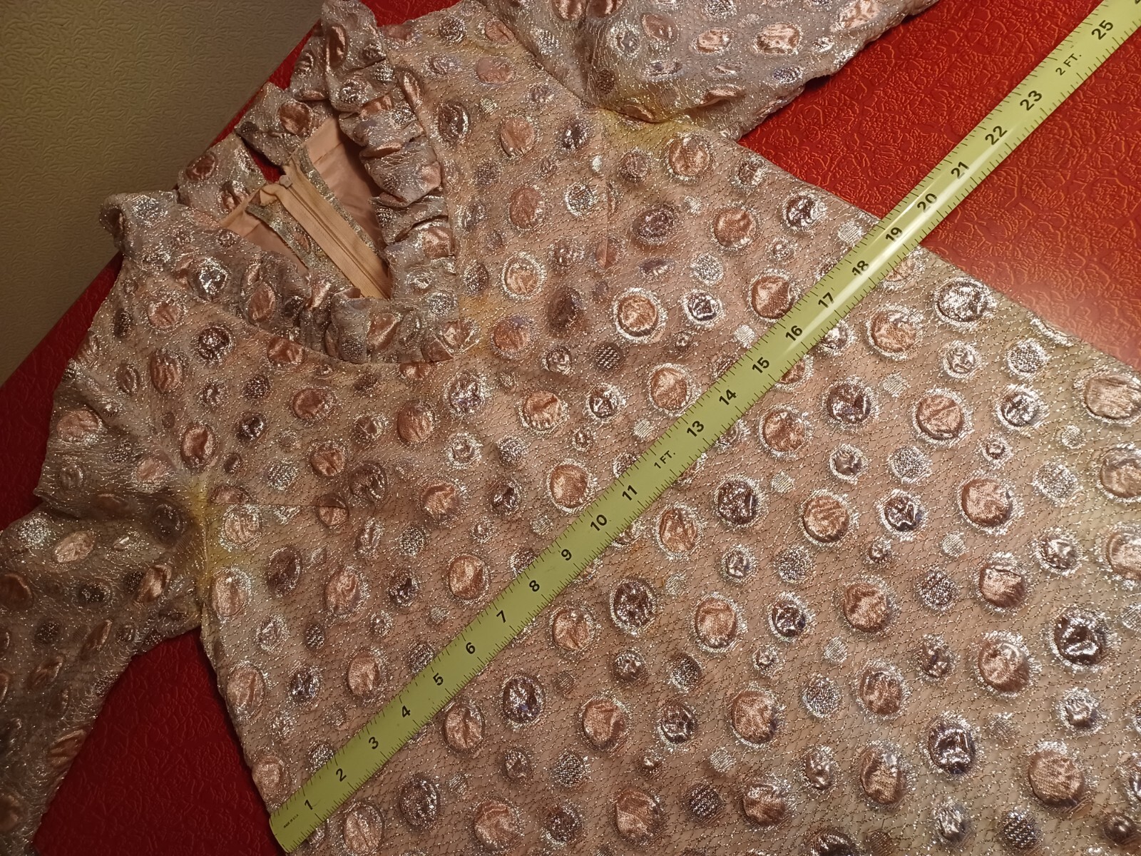 True VTG Mid-century 1960s A Line Swing GoGo Mini Dress Metallic MCM MOD Shift M