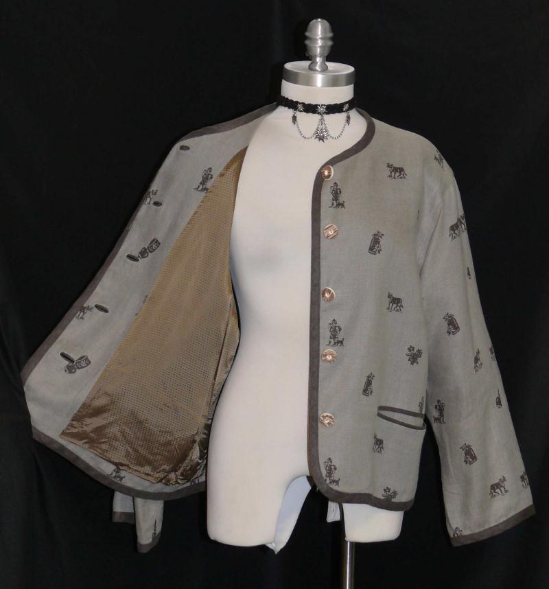 GREEN ~ LINEN German Women Sport Riding Western Summer Dress Suit JACKET 36 12 M