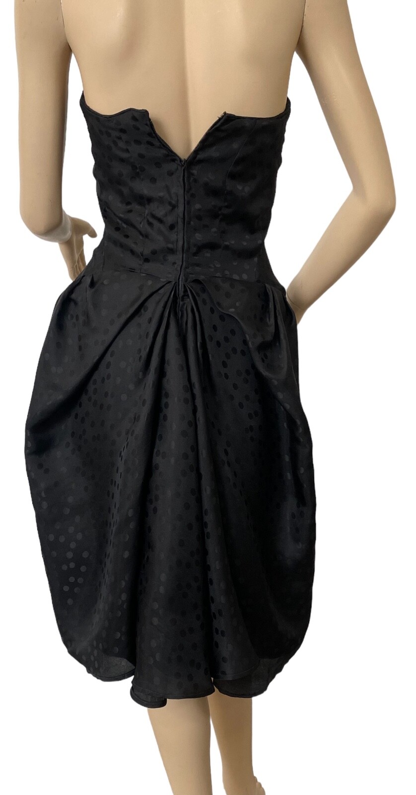 Vintage CAROLINA HERRERA Black 80s 90s Strapless Cocktail Dress Small Top Video