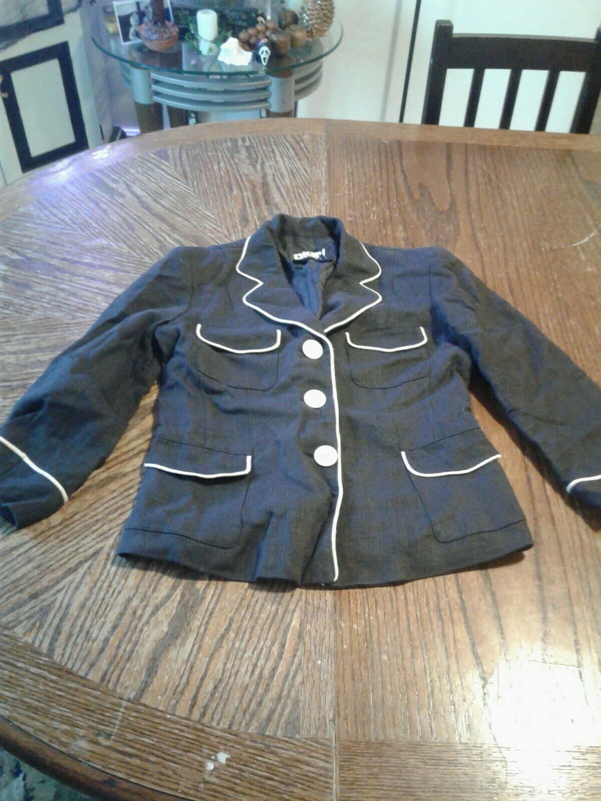 Vintage DKNY Blazer Size 4 Linen (cb33)